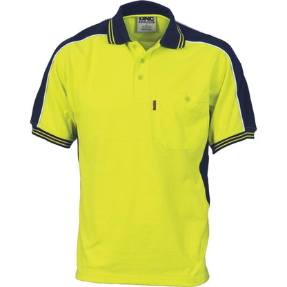DNC Polyester Cotton Contrast Panel Short Sleeve Polo - 3895 - DNC Workwear Shop