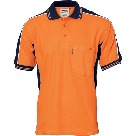 DNC Polyester Cotton Contrast Panel Short Sleeve Polo - 3895 - DNC Workwear Shop