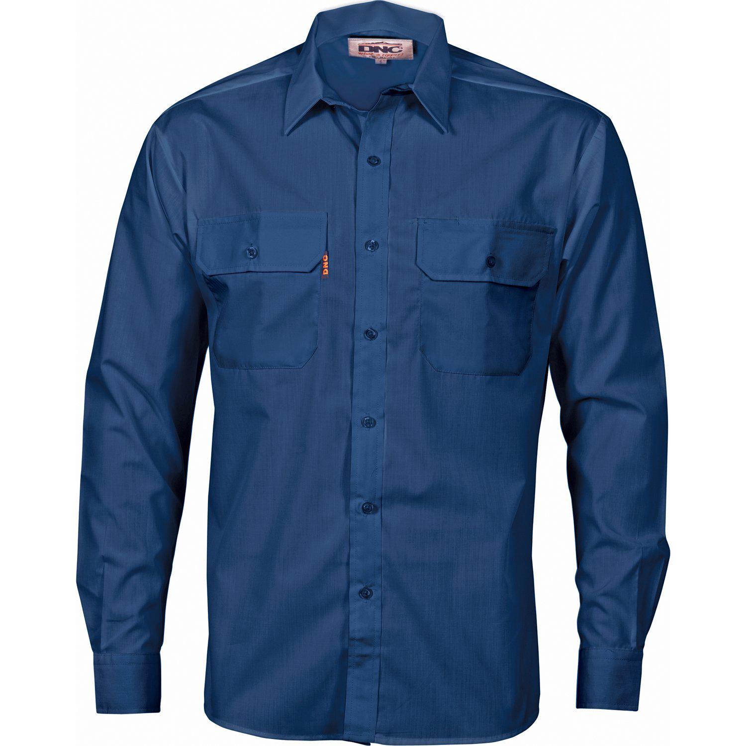 DNC Polyester Cotton Long Sleeve Work Shirt - 3212 - DNC Workwear Shop