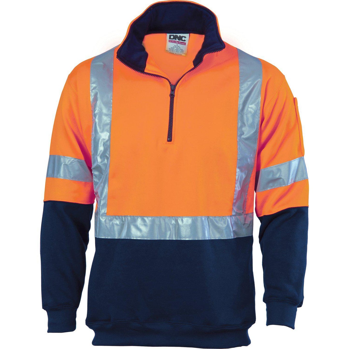 DNC Taped HiVis 2-Tone 1/2 Zip Fleecy - 3929 - DNC Workwear Shop