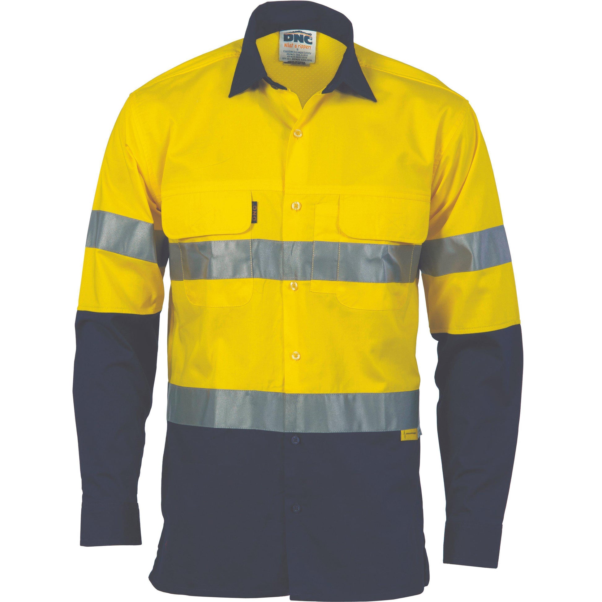 DNC Taped HiVis 2-Tone 3-Way Long Sleeve Shirt - 3948 - DNC Workwear Shop