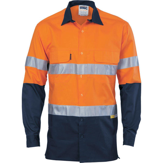 DNC Taped HiVis 2-Tone 3-Way Long Sleeve Shirt - 3948 - DNC Workwear Shop