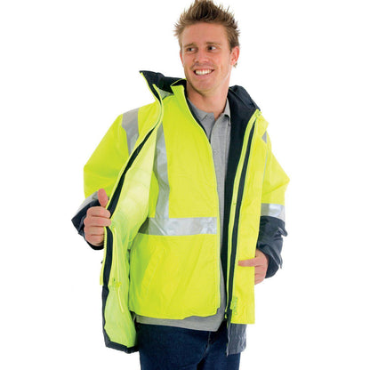 DNC Taped HiVis 2-Tone "4in1" Breathable Jacket - 3864 - DNC Workwear Shop