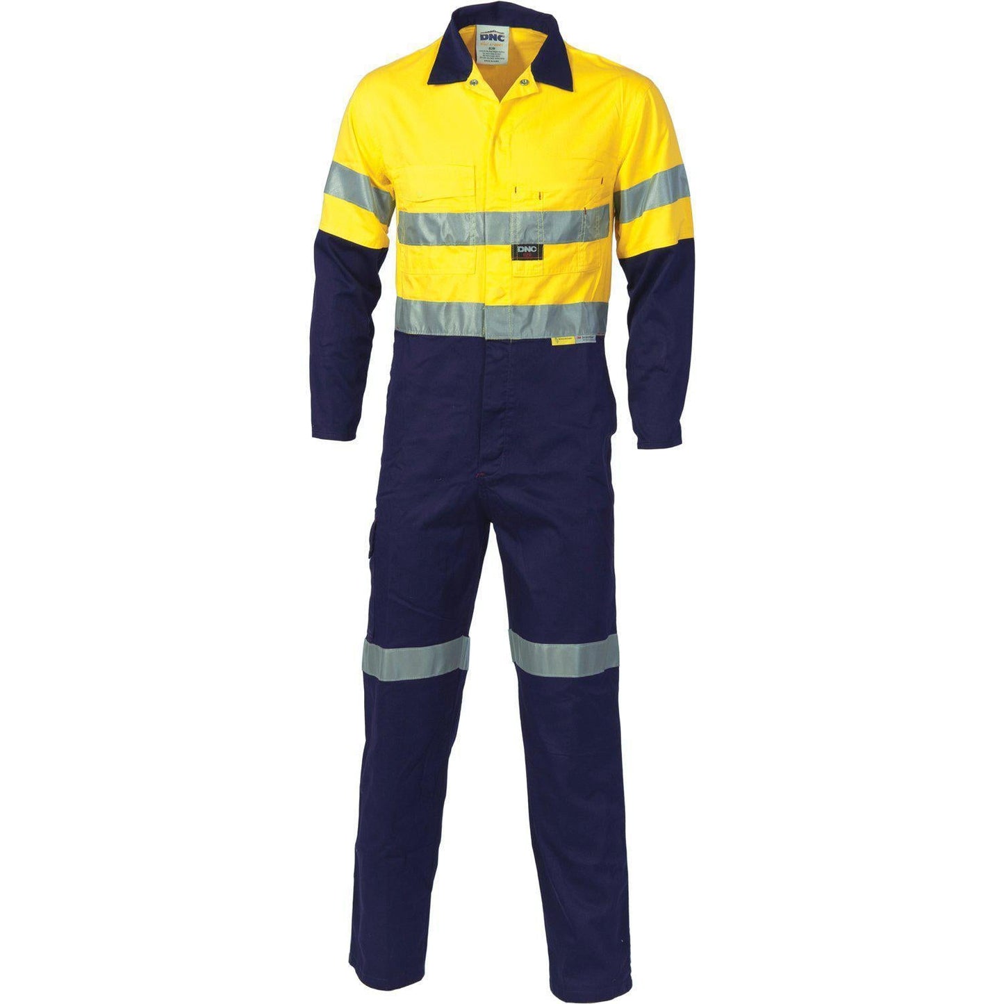 DNC Taped HiVis 2-Tone Cotton Drill Overalls - 3855 - DNC Workwear Shop