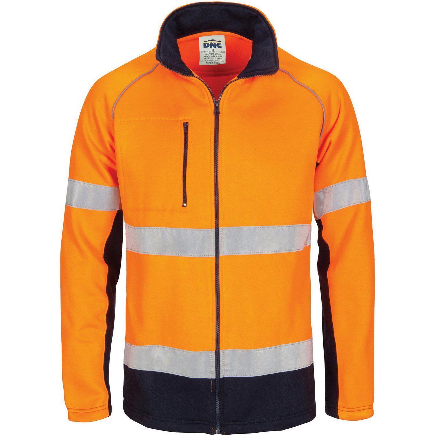 DNC Taped HiVis 2-Tone Full Zip Fleecy - 3726 - DNC Workwear Shop