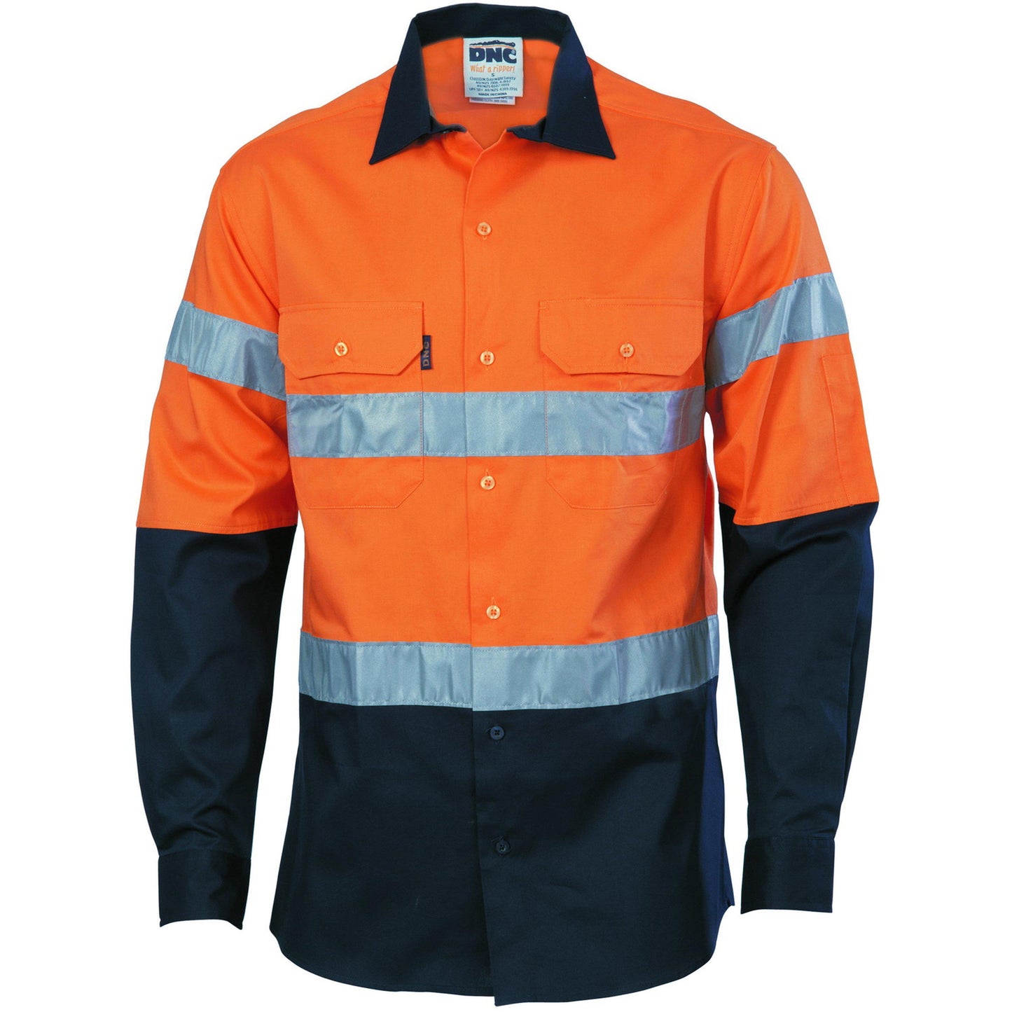 DNC Taped HiVis 2-Tone Long Sleeve Drill Shirt - 3536 - DNC Workwear Shop