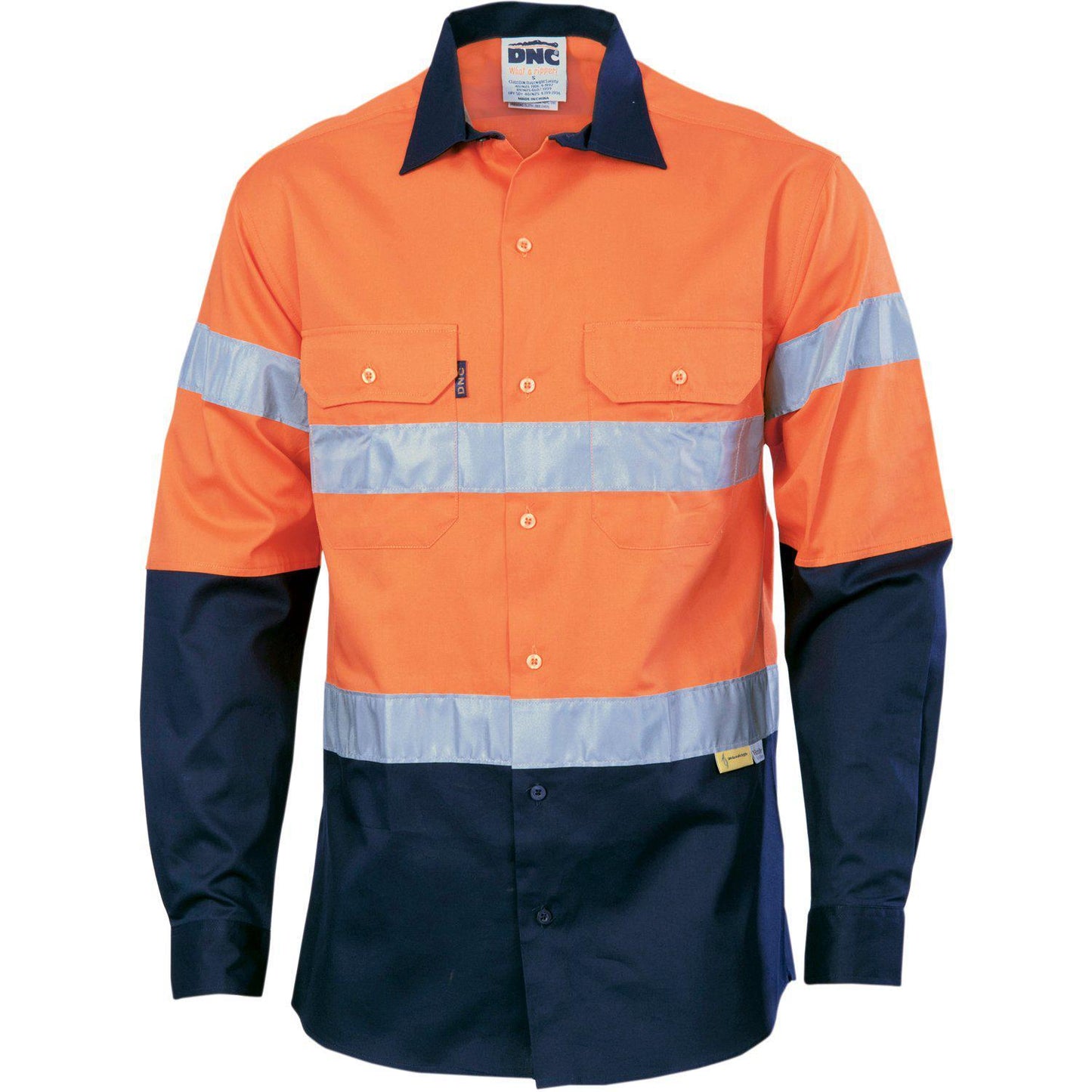 DNC Taped HiVis 2-Tone Long Sleeve Drill Shirt - 3836 - DNC Workwear Shop