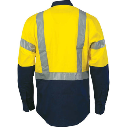 DNC Taped HiVis 2-Tone Long Sleeve Drill Shirt - 3983 - DNC Workwear Shop