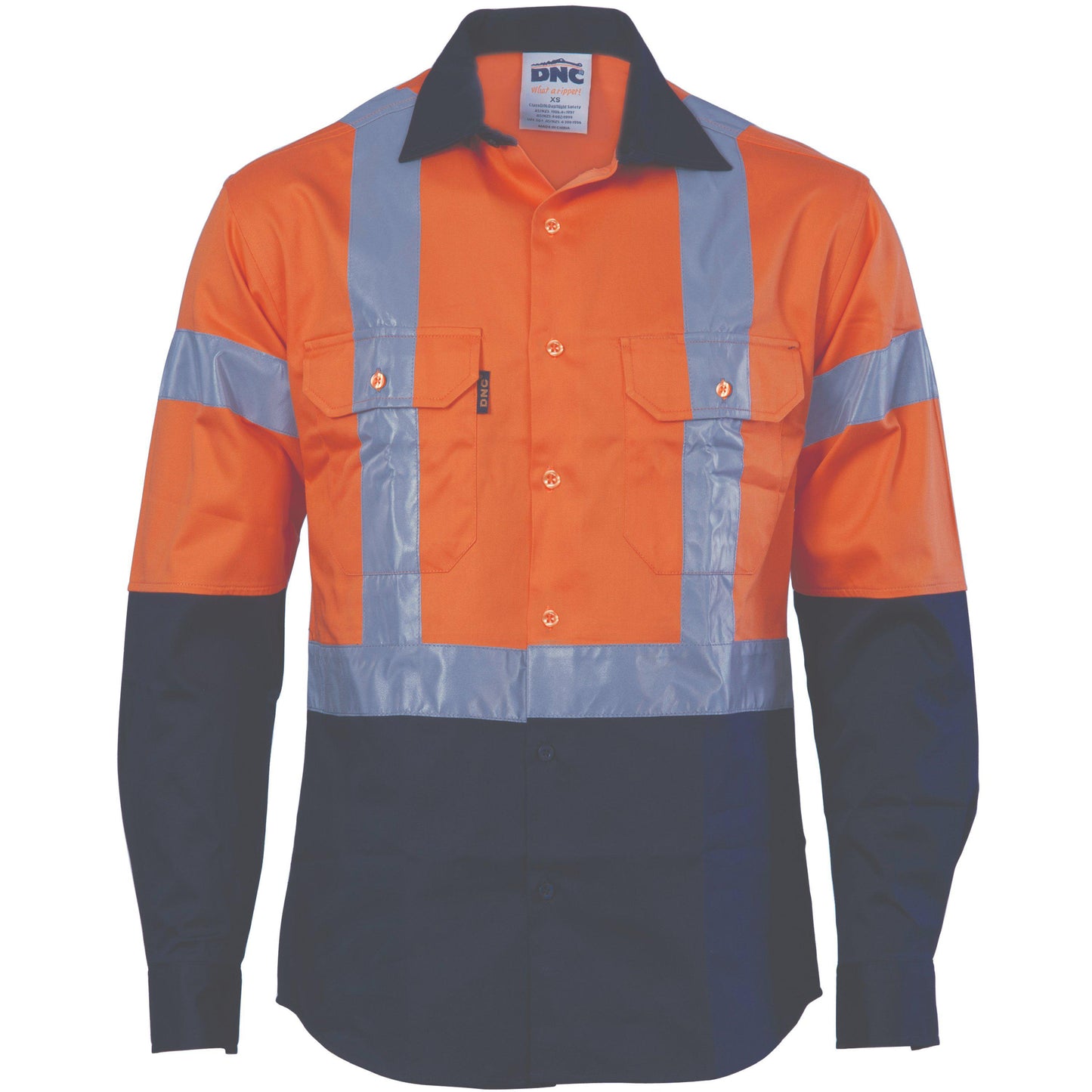 DNC Taped HiVis 2-Tone Long Sleeve Drill Shirt - 3983 - DNC Workwear Shop