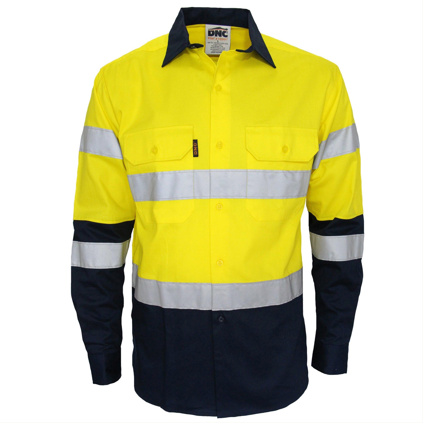 DNC Taped HiVis 2-Tone Long Sleeve Shirt - 3976 - DNC Workwear Shop