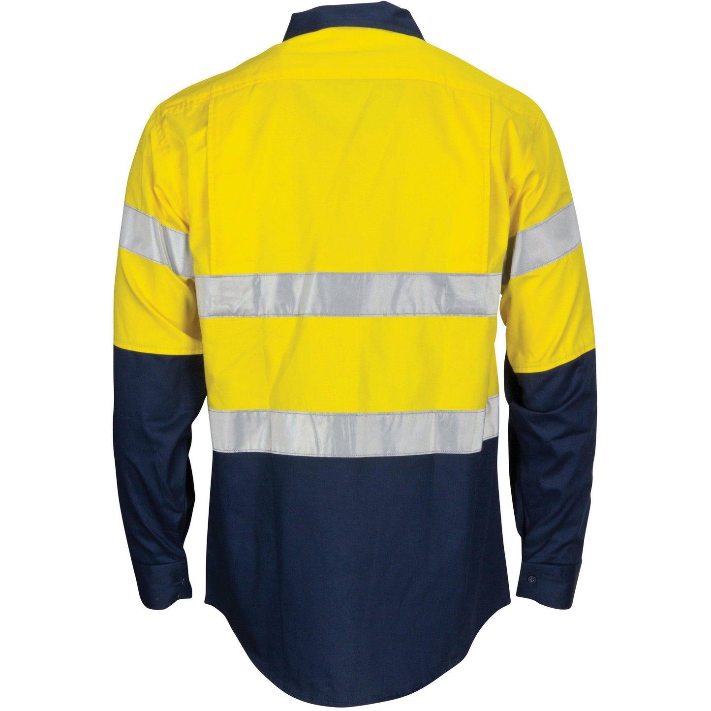 DNC Taped HiVis 2-Tone Regular Weight Long Sleeve Cotton Shirt - 3782 - DNC Workwear Shop