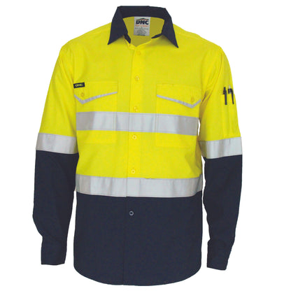 DNC Taped HiVis 2-Tone RipStop Long Sleeve Shirt - 3588 - DNC Workwear Shop