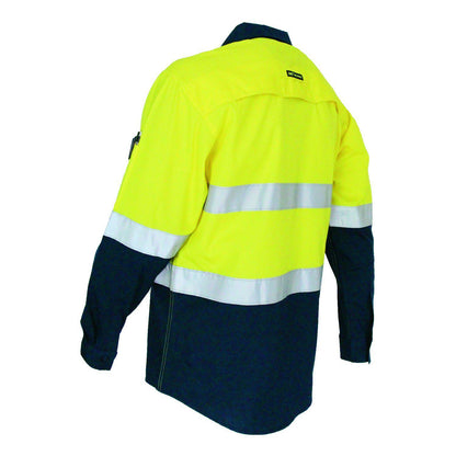 DNC Taped HiVis 2-Tone RipStop Long Sleeve Shirt - 3588 - DNC Workwear Shop