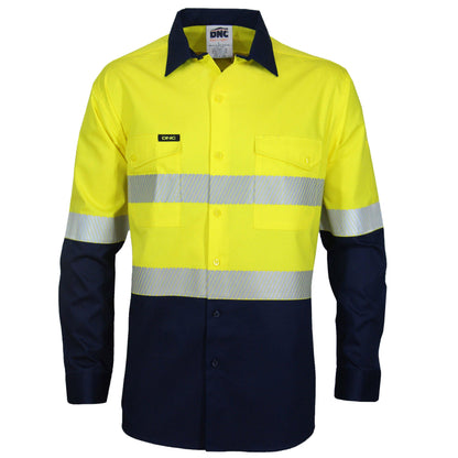 DNC Taped HiVis 2-Tone Segment Cool-Breeze Long Sleeve Light Weight Shirt - 3648 - DNC Workwear Shop