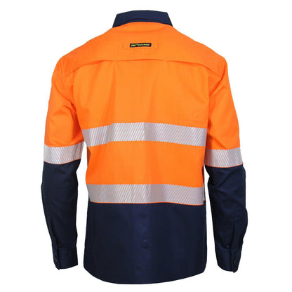 DNC Taped HiVis 2-Tone Segment Cool-Breeze Long Sleeve Light Weight Shirt - 3648 - DNC Workwear Shop