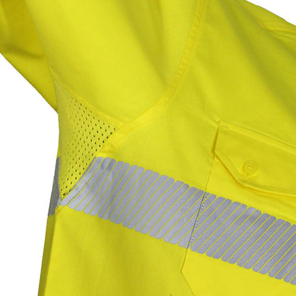 DNC Taped HiVis 2-Tone Segment Cool-Breeze Long Sleeve Light Weight Shirt - 3648 - DNC Workwear Shop