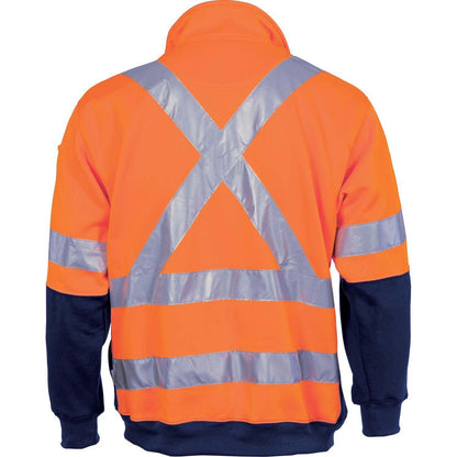 DNC Taped HiVis 2-Tone X-Back 1/2 Zip Fleecy - 3930 - DNC Workwear Shop