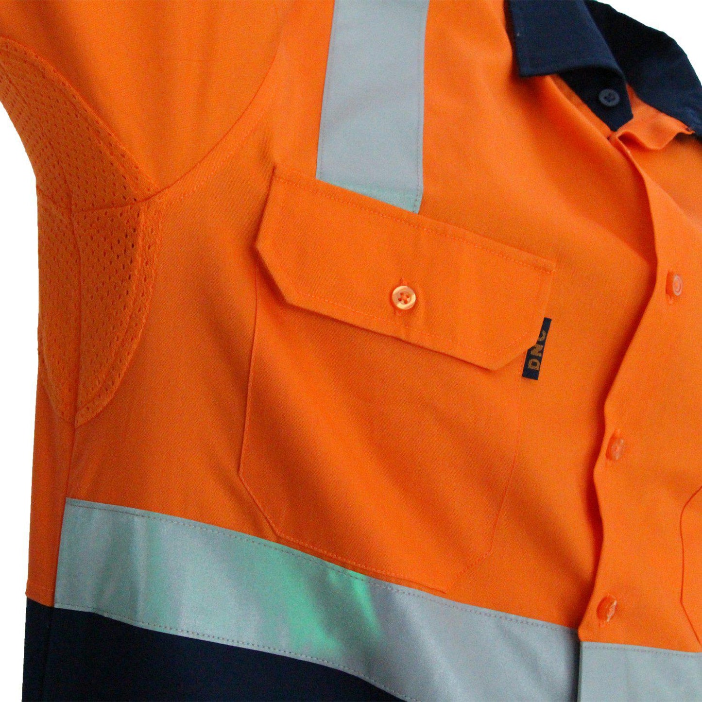 DNC Taped HiVis 2-Tone X-Back Light Weight Long Sleeve Cotton Shirt - 3547 - DNC Workwear Shop