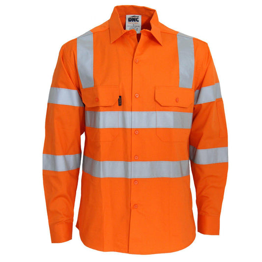 DNC Taped HiVis 3-Way Cool-Breeze VIC Rail Long Sleeve Shirt - 3543 - DNC Workwear Shop