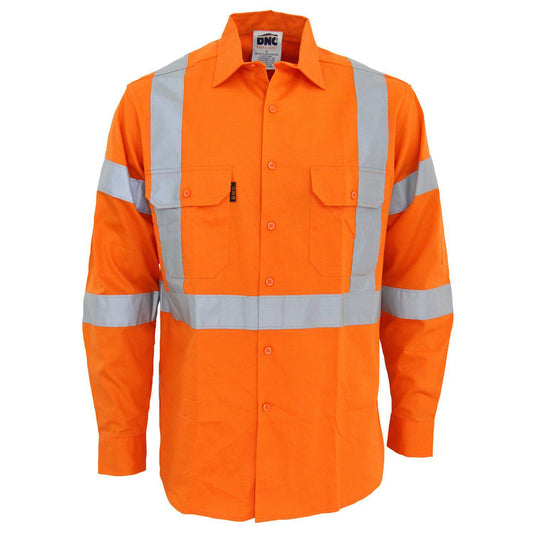 DNC Taped HiVis 3-Way Vented X-Back Long Sleeve Shirt - 3545 - DNC Workwear Shop