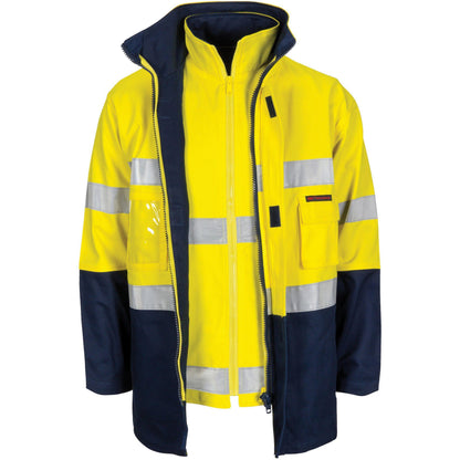 DNC Taped HiVis "4in1" Cotton Drill Jacket - 3764 - DNC Workwear Shop