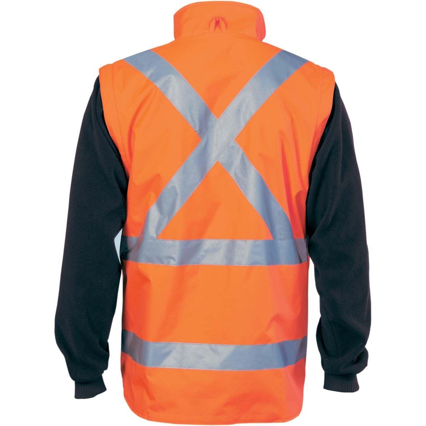 DNC Taped HiVis 4 in 1 X-Back Zip Off Sleeve Reversible Vest - 3990 - DNC Workwear Shop