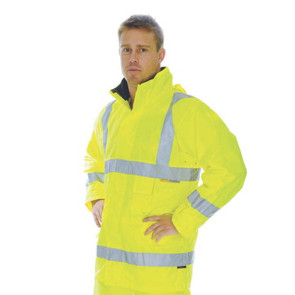 DNC Taped HiVis Breathable Rain Jacket - 3871 - DNC Workwear Shop