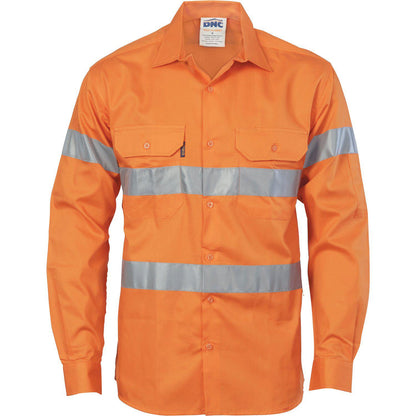 DNC Taped HiVis Cool-Breeze Light Weight Long Sleeve Cotton Shirt - 3967 - DNC Workwear Shop