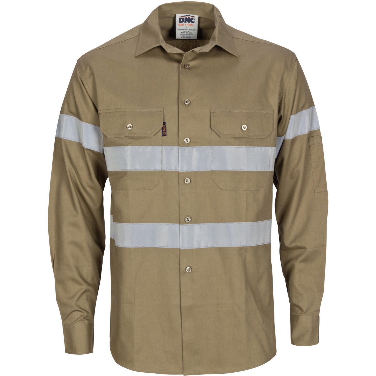 DNC Taped HiVis Cool-Breeze Light Weight Long Sleeve Cotton Shirt - 3967 - DNC Workwear Shop