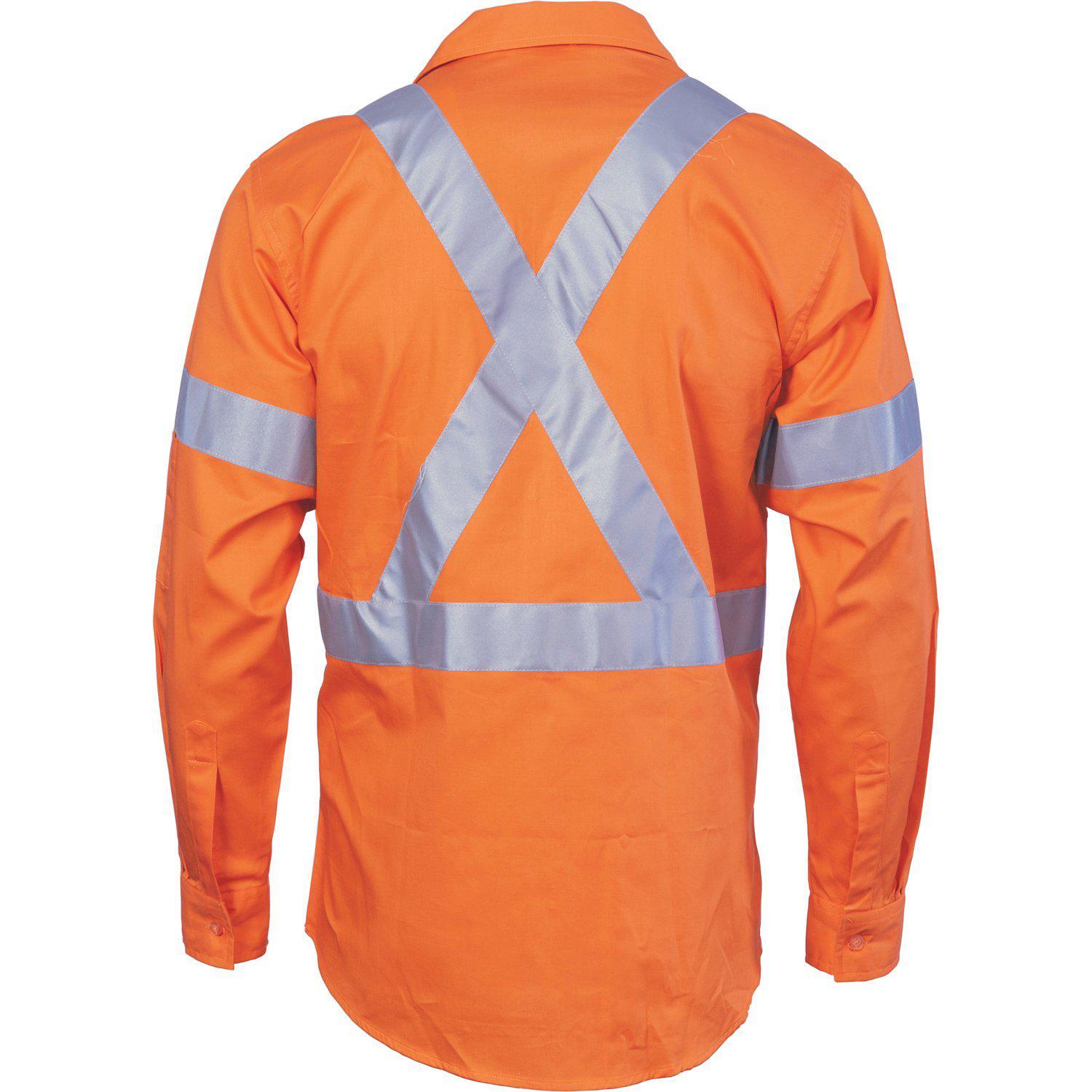 DNC Taped HiVis Cool-Breeze X-Back Long Sleeve Shirt - 3946 - DNC Workwear Shop