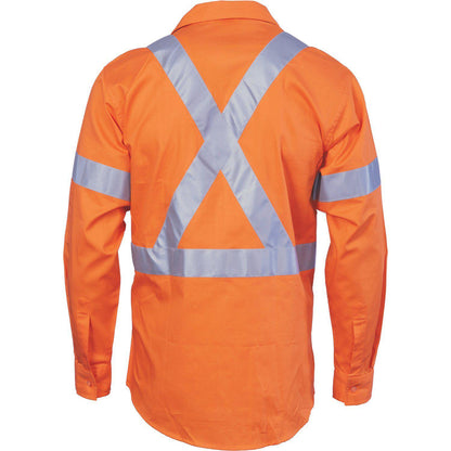 DNC Taped HiVis Cool-Breeze X-Back Long Sleeve Shirt - 3946 - DNC Workwear Shop