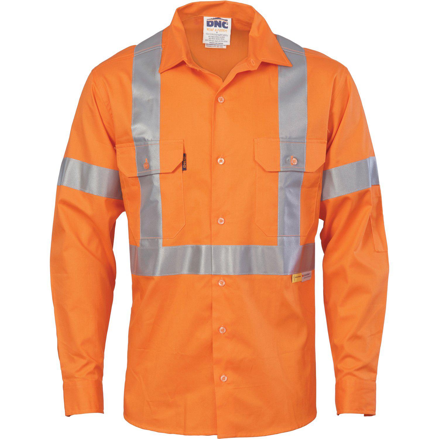 DNC Taped HiVis Cool-Breeze X-Back Long Sleeve Shirt - 3946 - DNC Workwear Shop