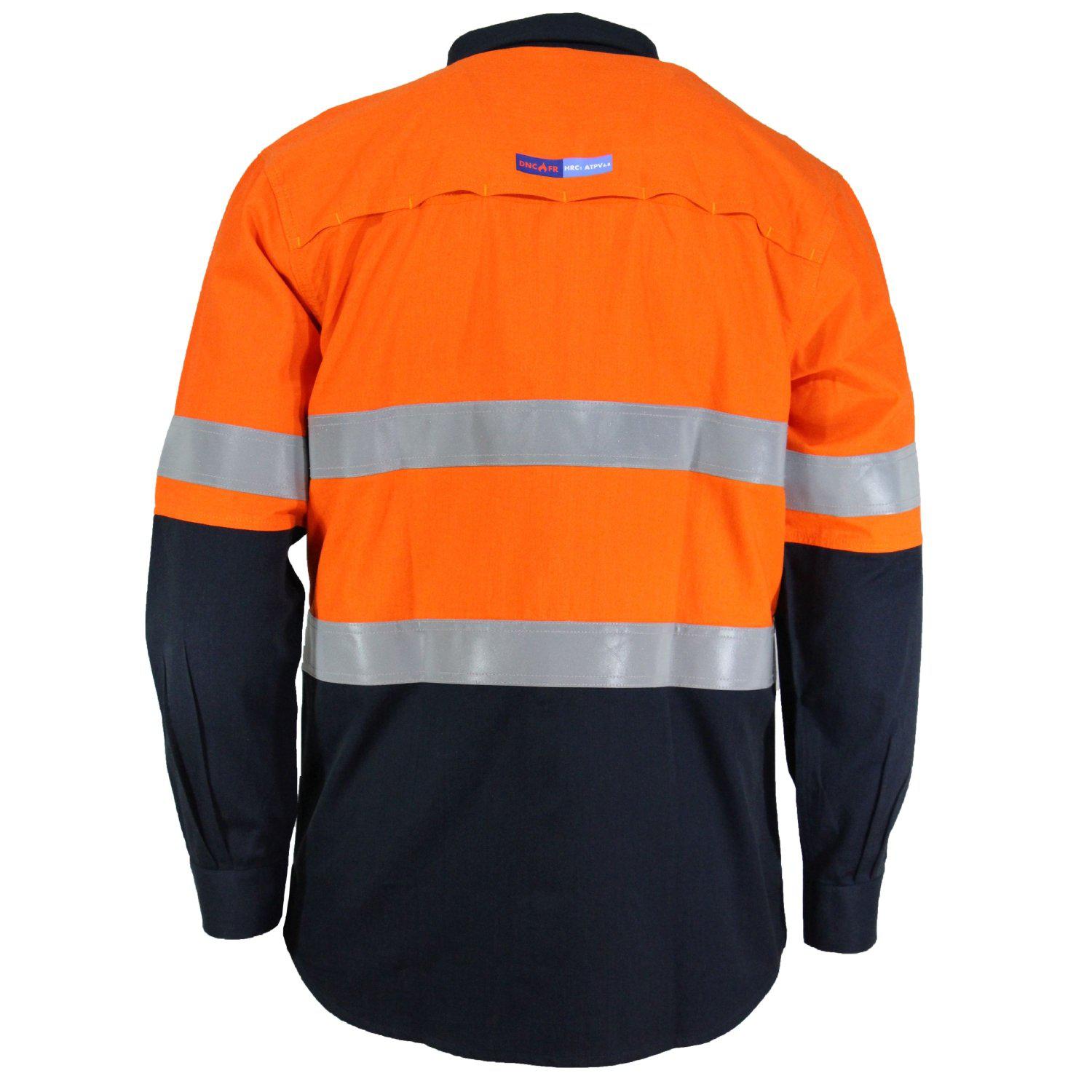 DNC Taped HiVis Flame Retardant & Arc HRC1 2-Tone Lightweight Long Sleeve Shirt - 3445 - DNC Workwear Shop