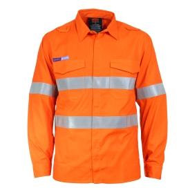 DNC Taped HiVis Flame Retardant & Arc HRC1 Lightweight Long Sleeve Shirt - 3446 - DNC Workwear Shop