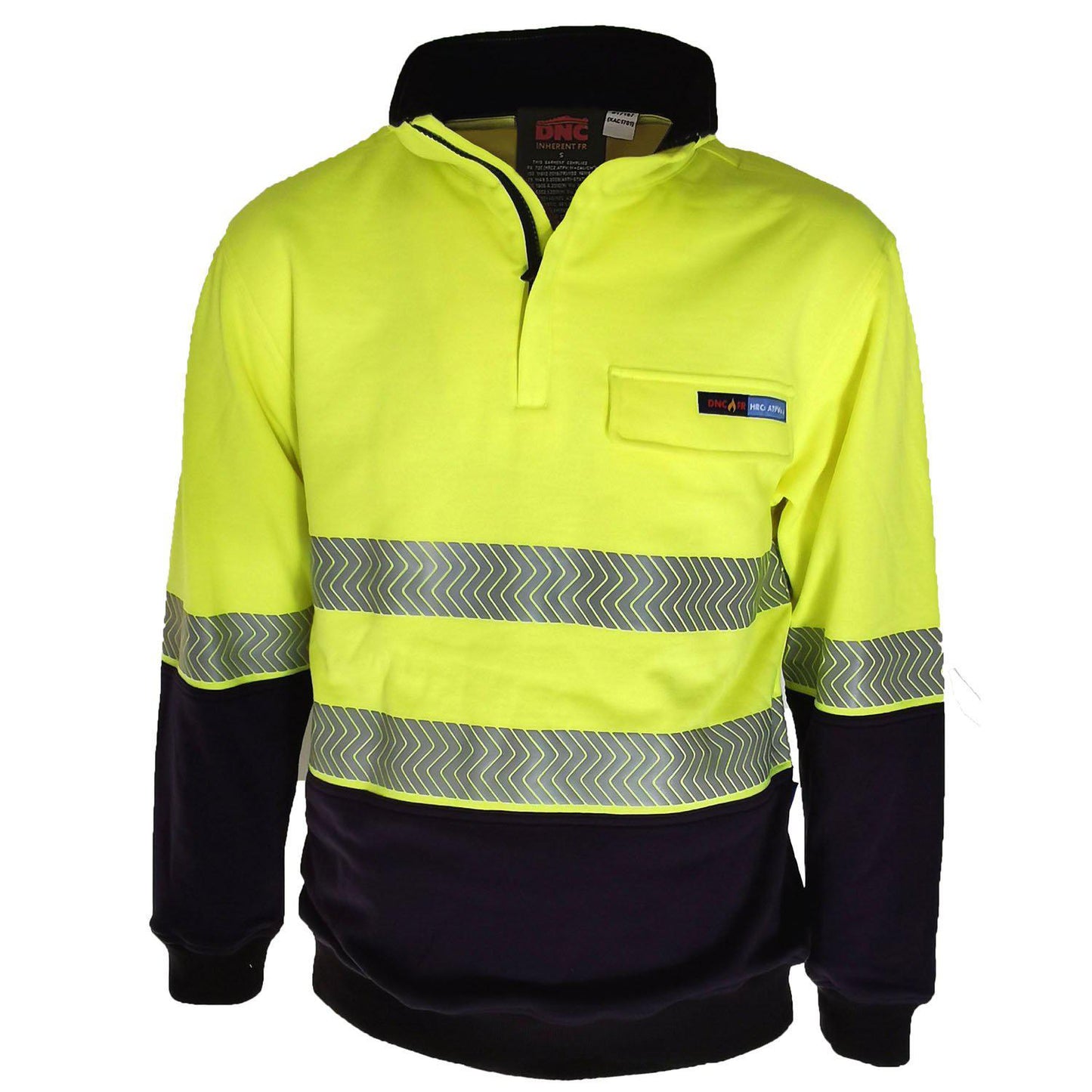 DNC Taped HiVis Flame Retardant & Arc Rated 1/2 Zip Jumper - 3424 - DNC Workwear Shop