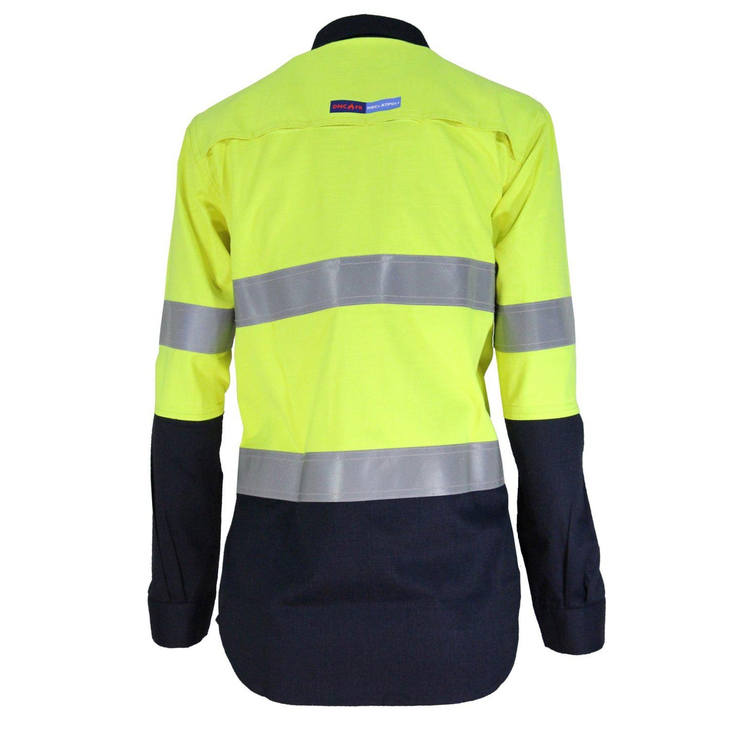 DNC Taped HiVis Flame Retardant & Arc Rated HRC2 2-Tone Long Sleeve Womens Shirt - 3457 - DNC Workwear Shop