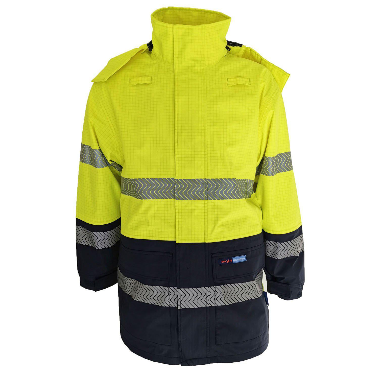 DNC Taped HiVis Flame Retardant & Arc Rated Rain Jacket - 3467 - DNC Workwear Shop