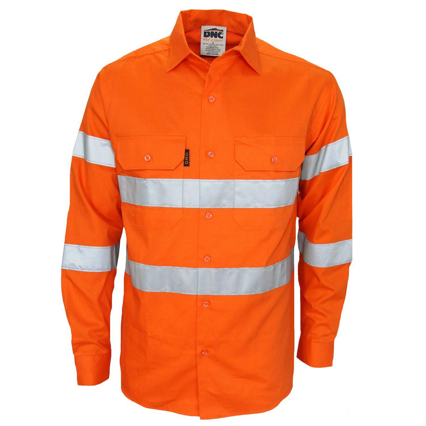 DNC Taped HiVis Long Sleeve Shirt - 3977 - DNC Workwear Shop