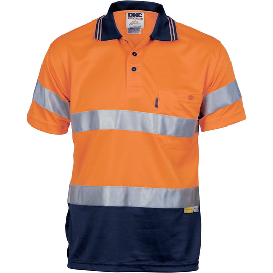 DNC Taped HiVis Micromesh Short Sleeve Polo - 3911 - DNC Workwear Shop