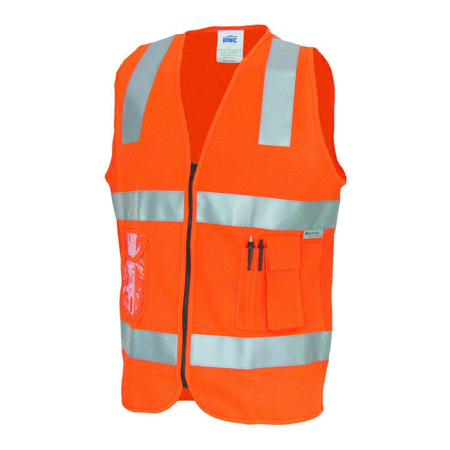 DNC Taped HiVis Safety Vest With ID Pocket - 3807 - DNC Workwear Shop