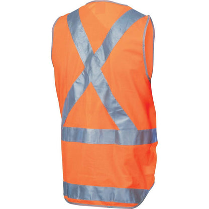 DNC Taped HiVis Safety Vest, With Tail & X-Back - 3802 - DNC Workwear Shop