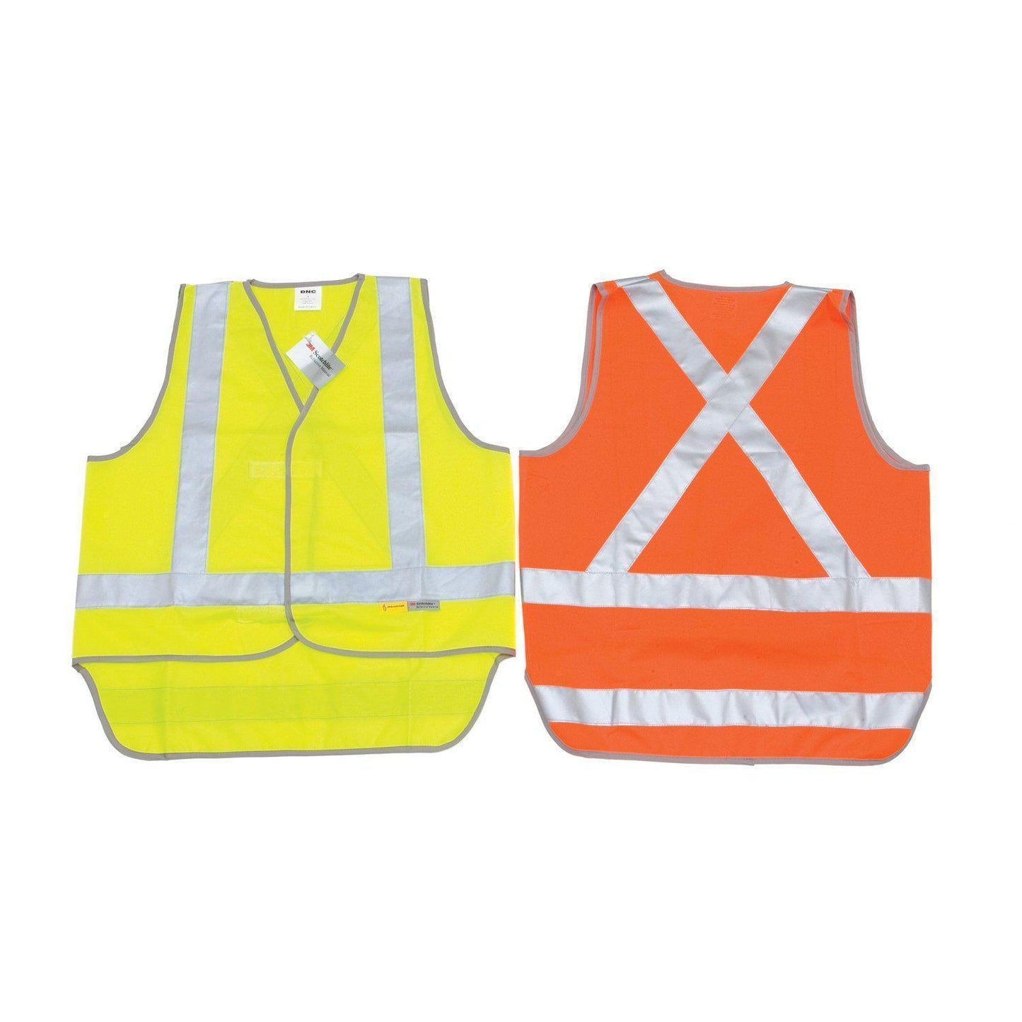 DNC Taped HiVis Safety Vest, With Tail & X-Back - 3802 - DNC Workwear Shop