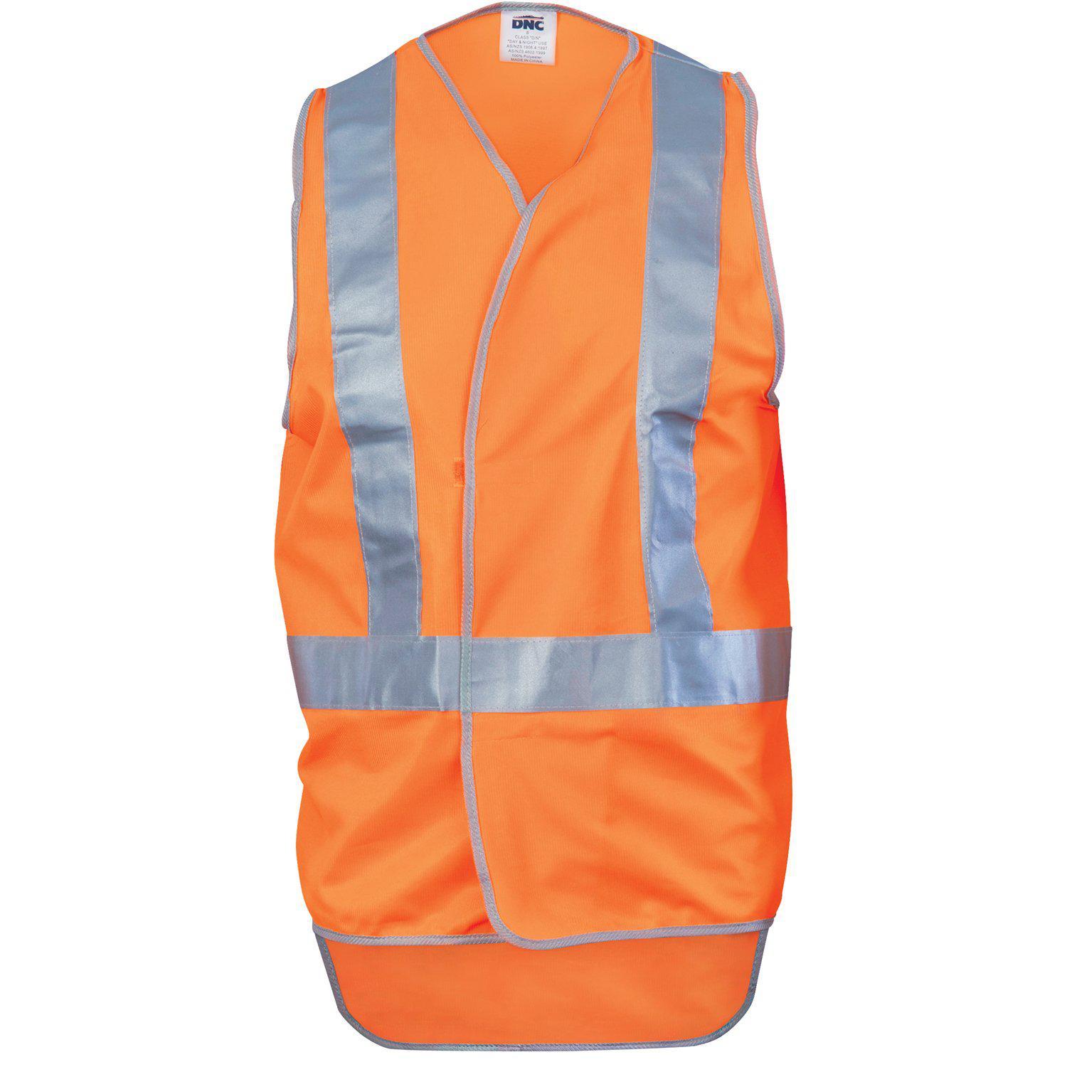 DNC Taped HiVis Safety Vest, With Tail & X-Back - 3802 - DNC Workwear Shop