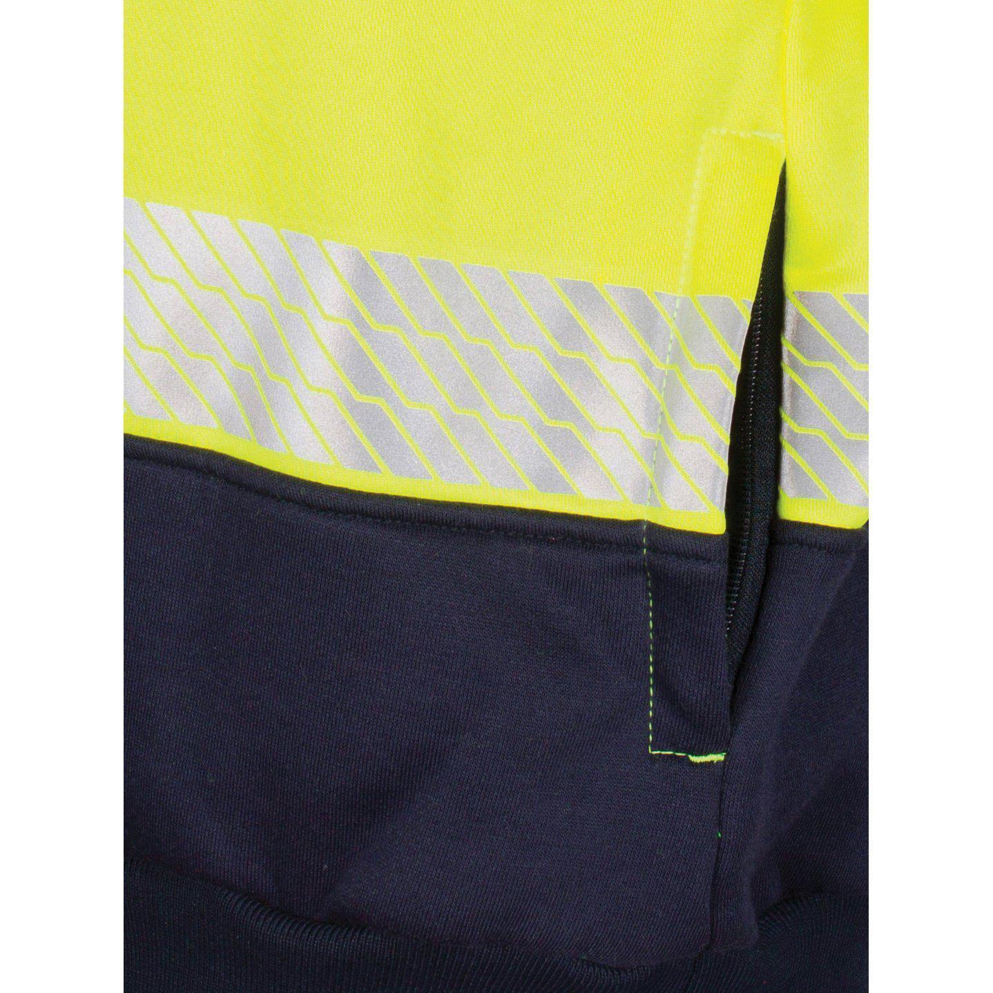 DNC Taped HiVis Segment 1/2 Zip Fleecy Windcheater - 3529 - DNC Workwear Shop