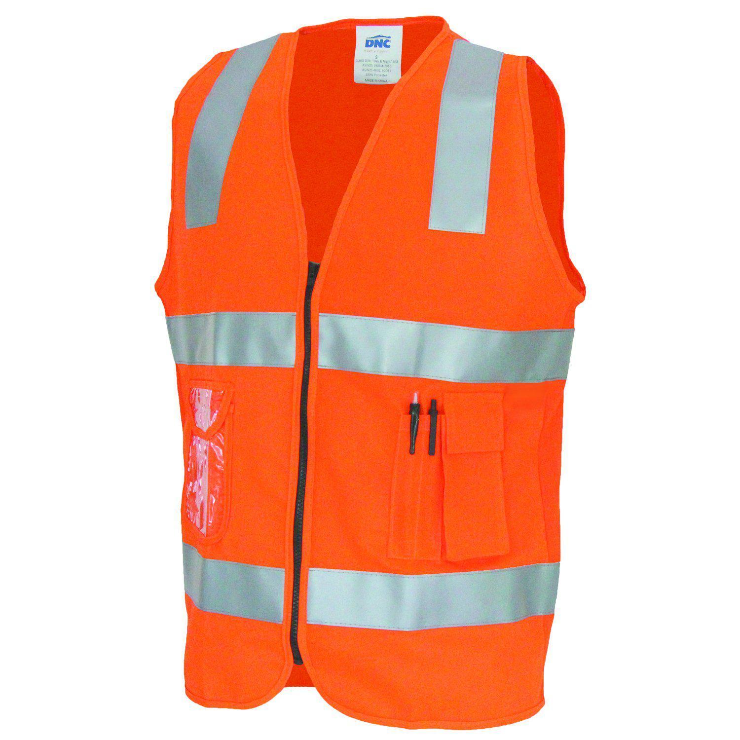 DNC Taped HiVis Side Panel Safety Vest - 3507 - DNC Workwear Shop