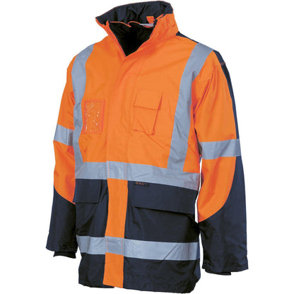 DNC Taped HiVis X-Back 2-Tone 6in1 Contrast Jacket (Outer Jacket and Inner Vest can be sold separately) - 3998 - DNC Workwear Shop