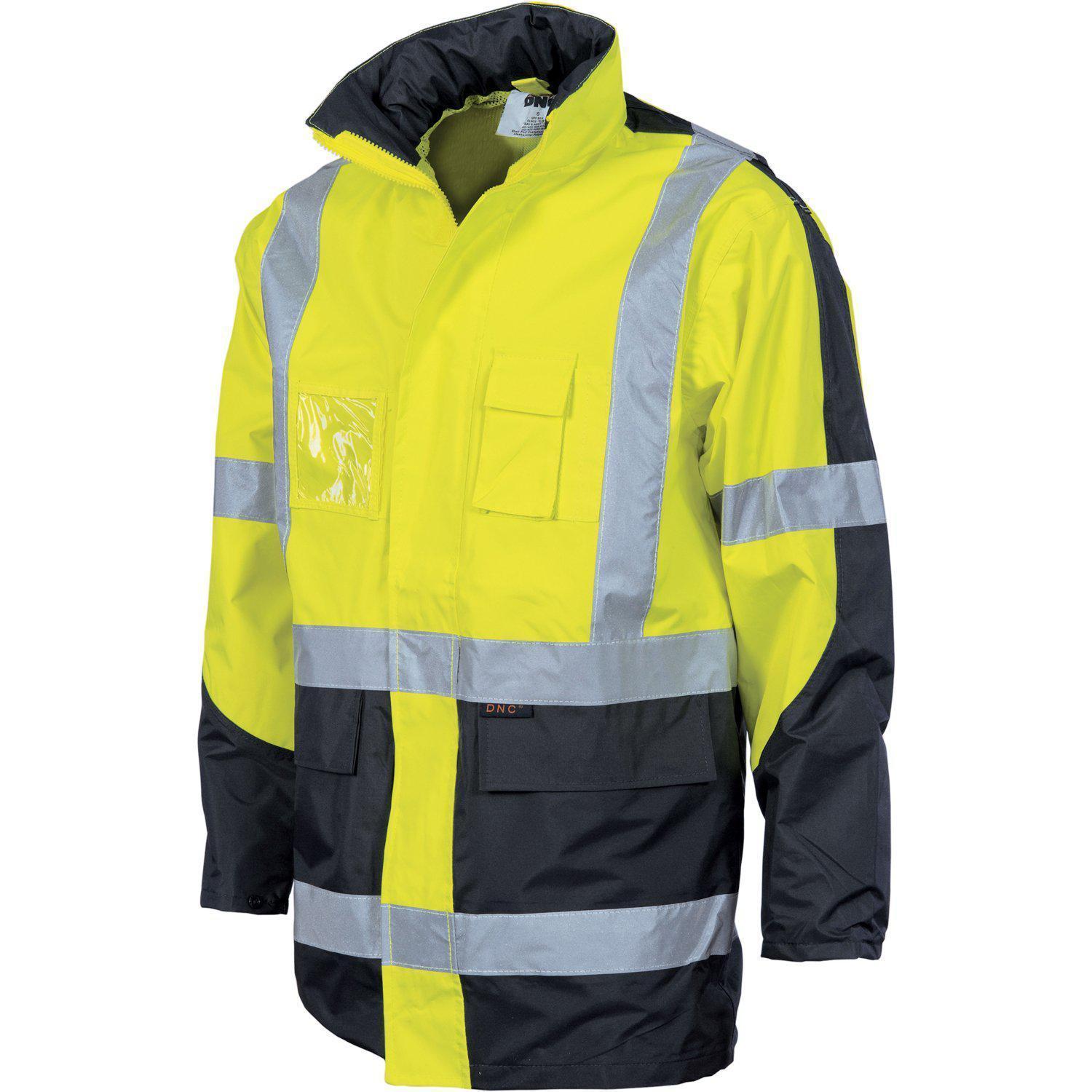 DNC Taped HiVis X-Back "2in1" Contrast Rain Jacket - 3993 - DNC Workwear Shop