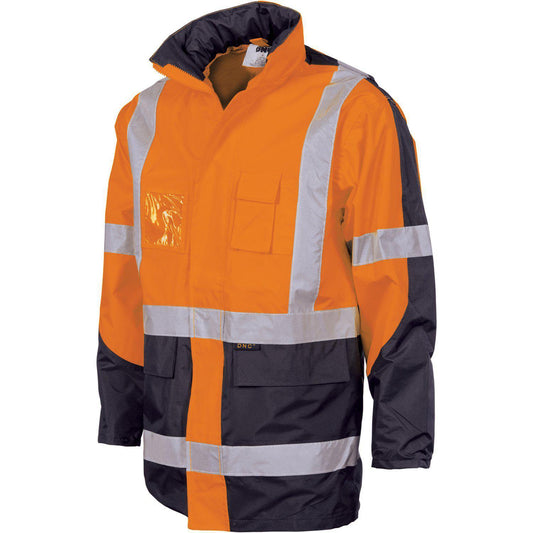 DNC Taped HiVis X-Back "2in1" Contrast Rain Jacket - 3993 - DNC Workwear Shop