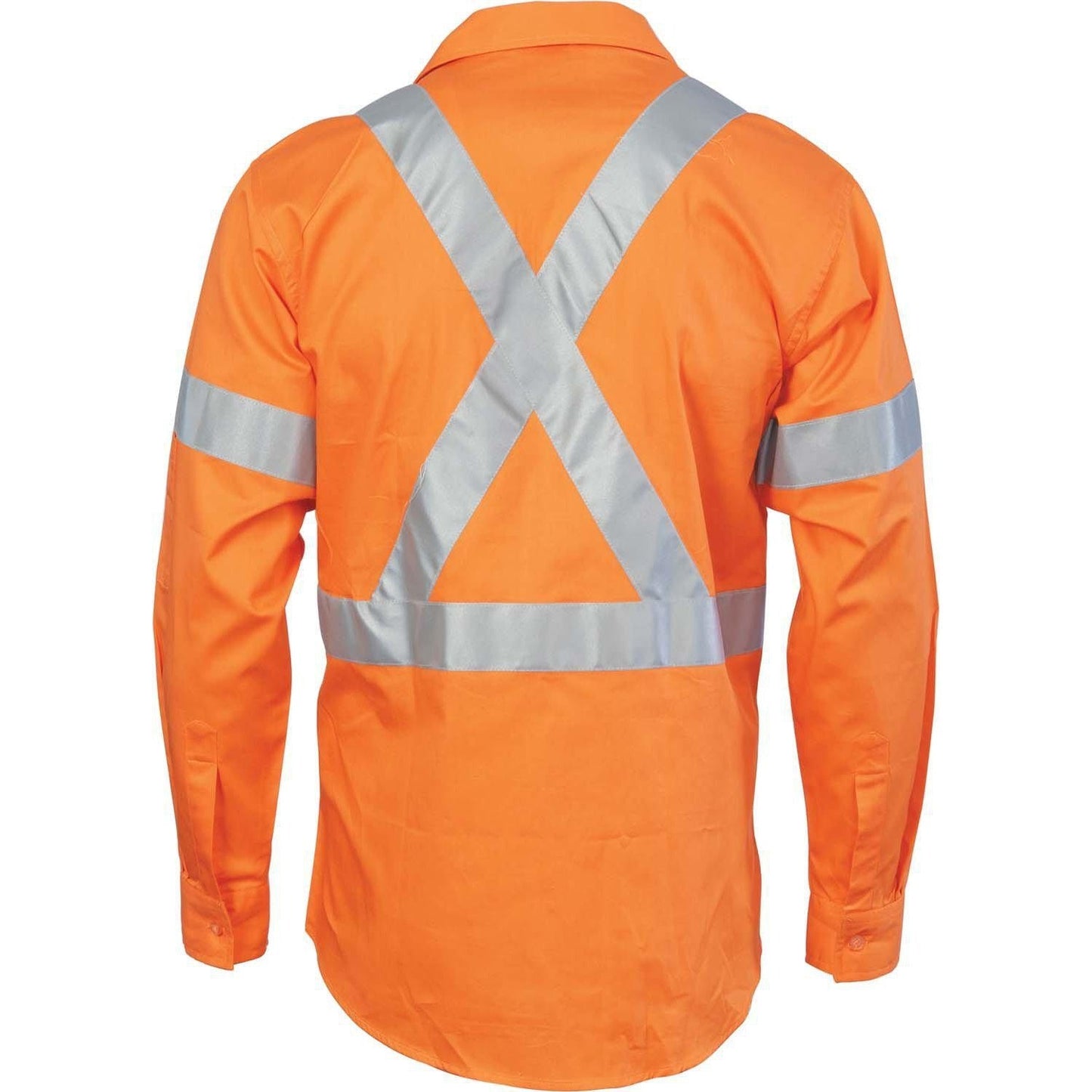 DNC Taped HiVis X-Back Long Sleeve Drill Shirt - 3989 - DNC Workwear Shop