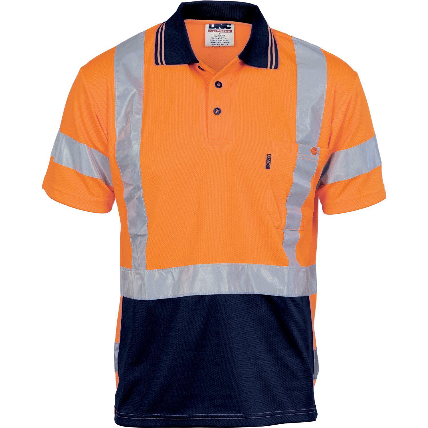 DNC Taped HiVis X-Back Short Sleeve Polo - 3712 - DNC Workwear Shop